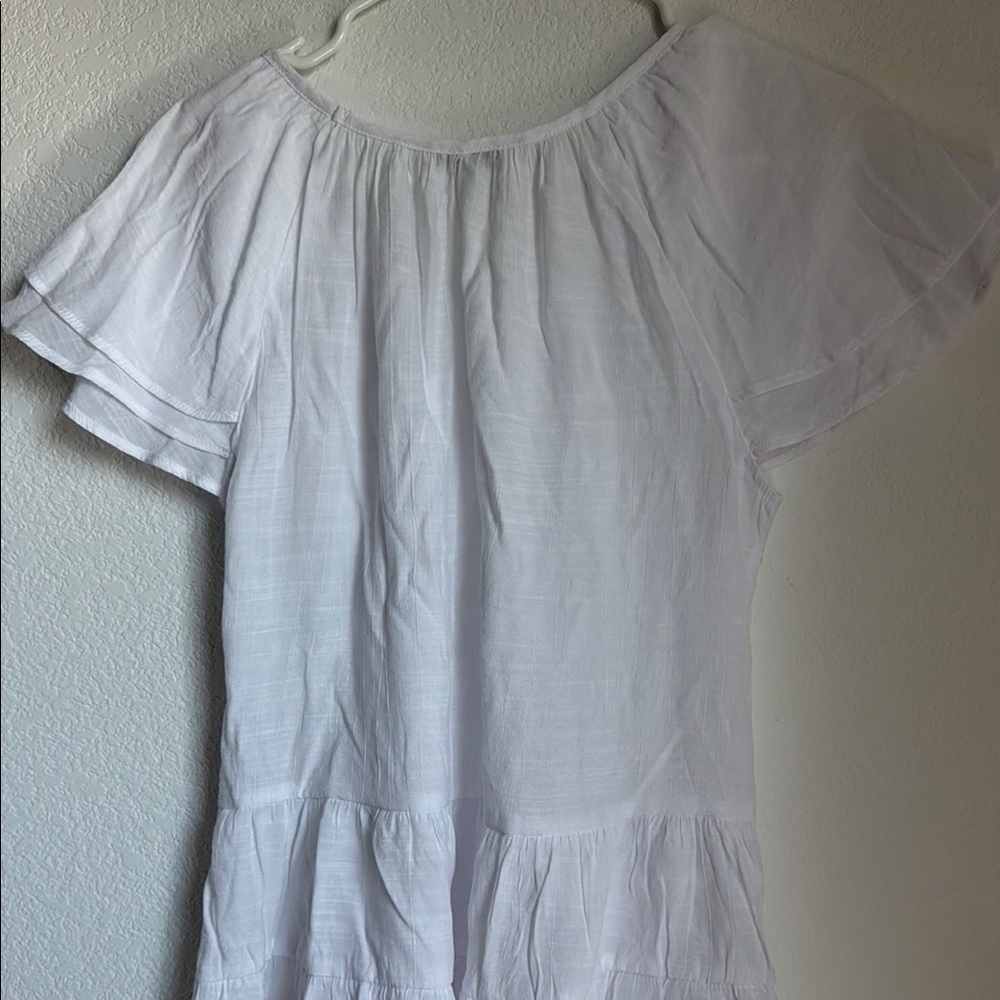 Counterparts Cream Ruffled Cap Sleeve Blouse - Picture 6 of 8